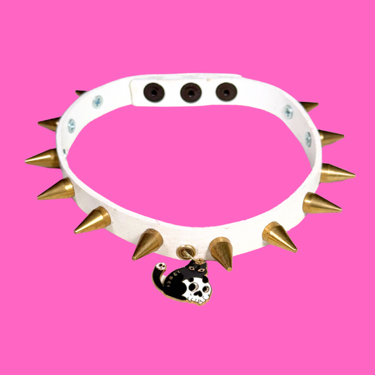 Lucky for Some Black Cat & Skull Choker