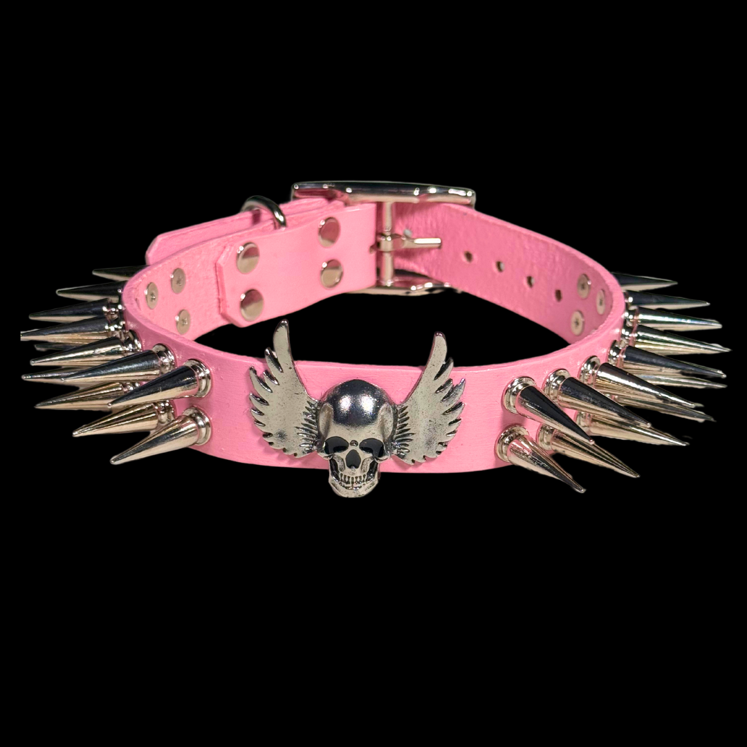 Dead Pretty Winged Skull Collar